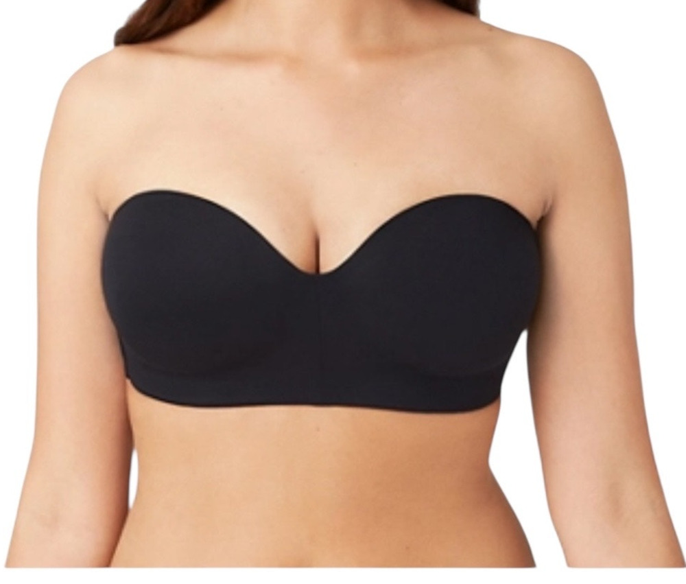 Wacoal 854372 Staying Power wire free strapless bra black size 34DDD 34F